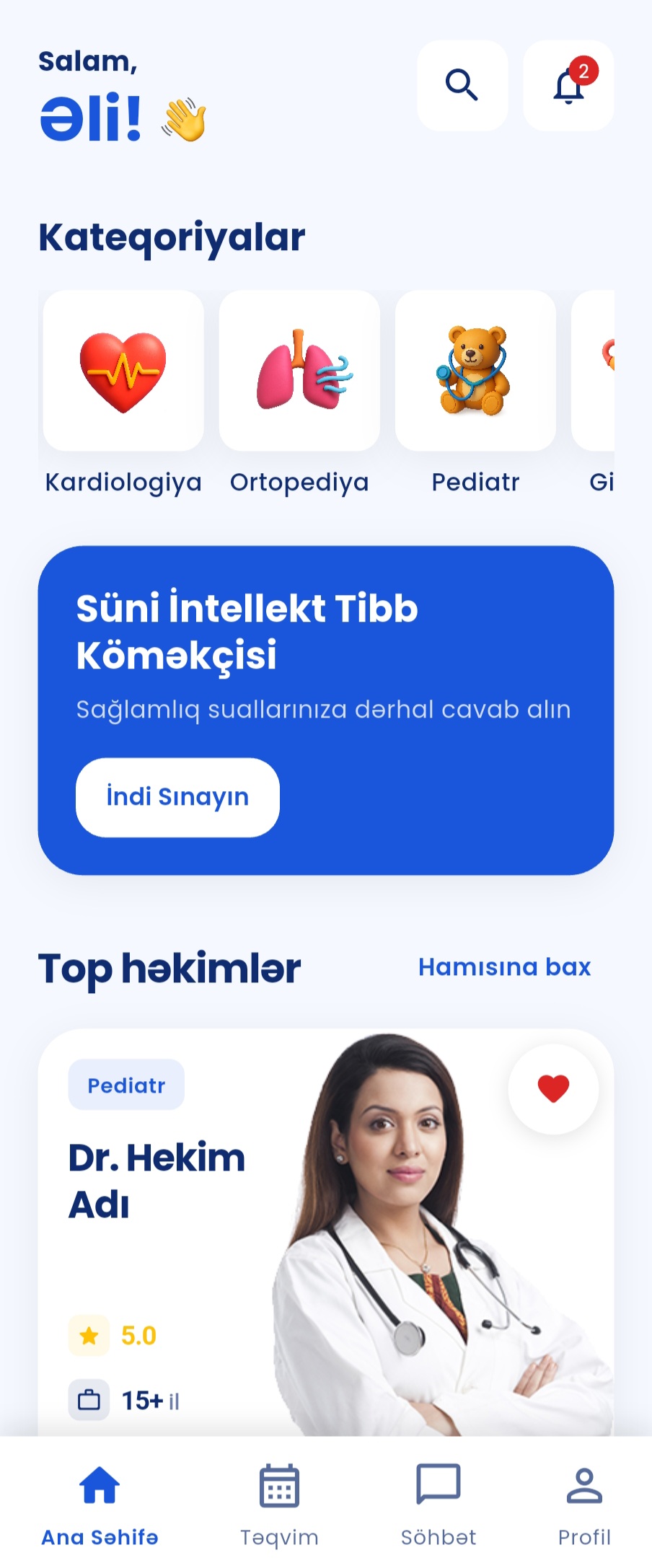 TeleTebib app showing clinician selection interface